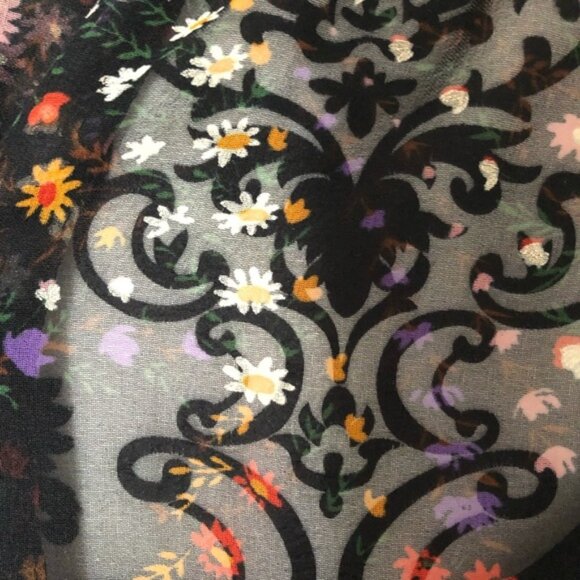 SAKS FIFTH AVE Floral Mesh Button-down Blouse - Picture 12 of 14